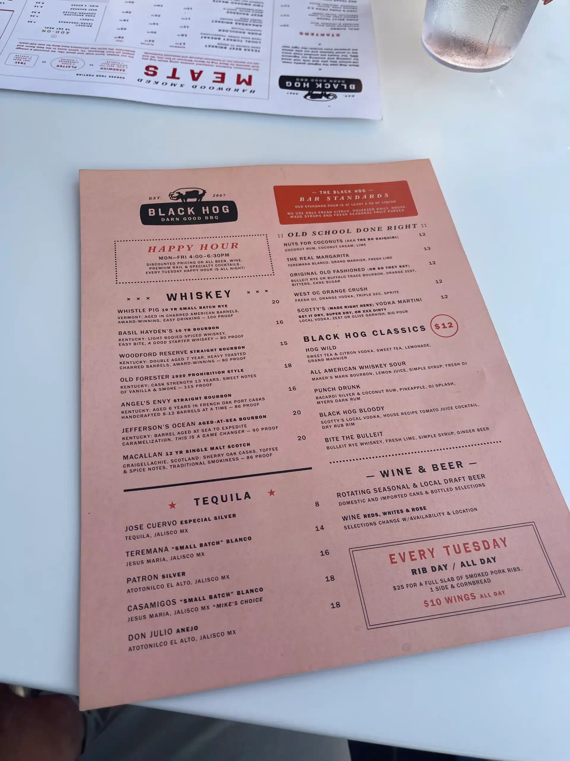 Black hog bbq drink menu scaled