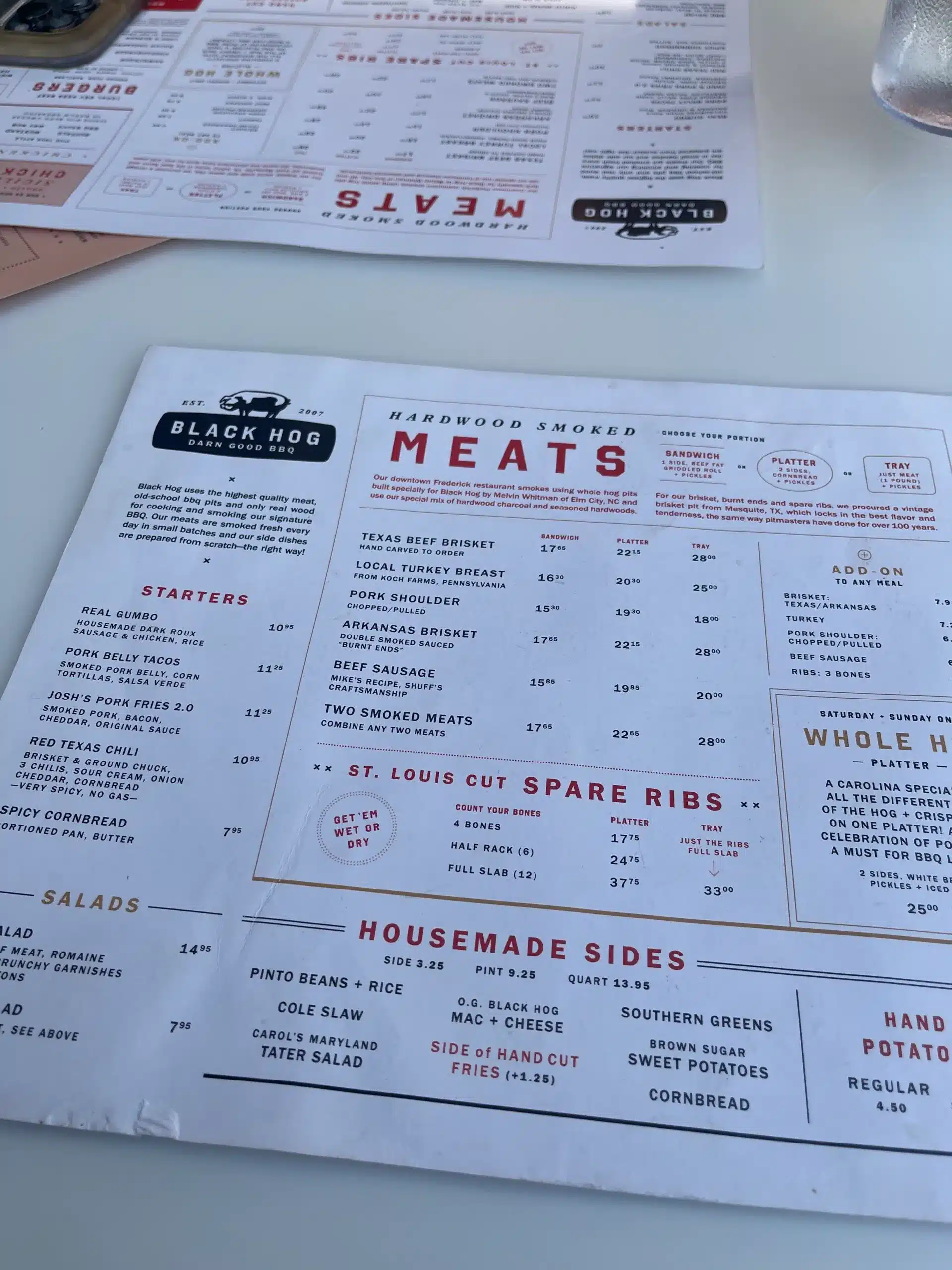 Black hog bbq menu scaled