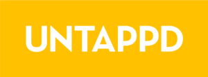 the Image Shows the Word untappd in Bold White Uppercase Letters Centered on a Solid Yellow Background Evoking the Vibrant Energy of Bend Oregons Best Breweries the Font is Clean and Sans serif