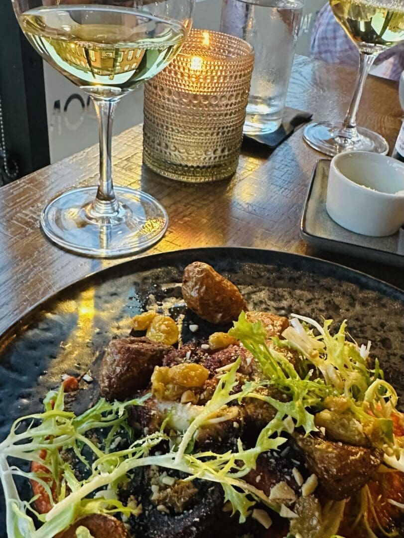 the Spanish Octopus Appetizer at the Tasting Room in Frederick Paired with Bordeaux Wine