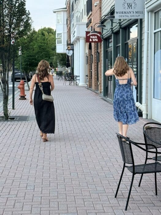 Nicole and Alyssa Walking in Wormans Mill in Frederick Md